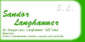 sandor langhammer business card